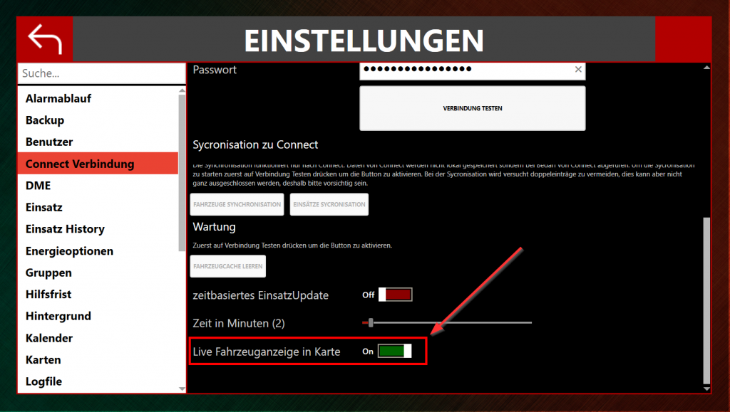 Karte mit Live-Position