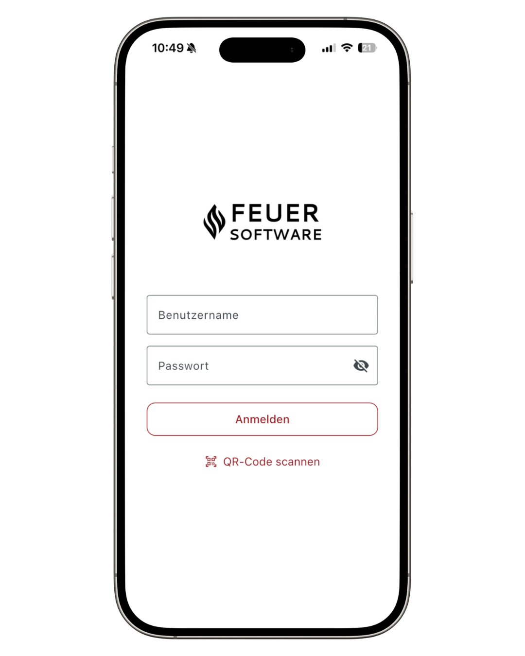 Screenshot: Anmeldebildschirm der HelferApp